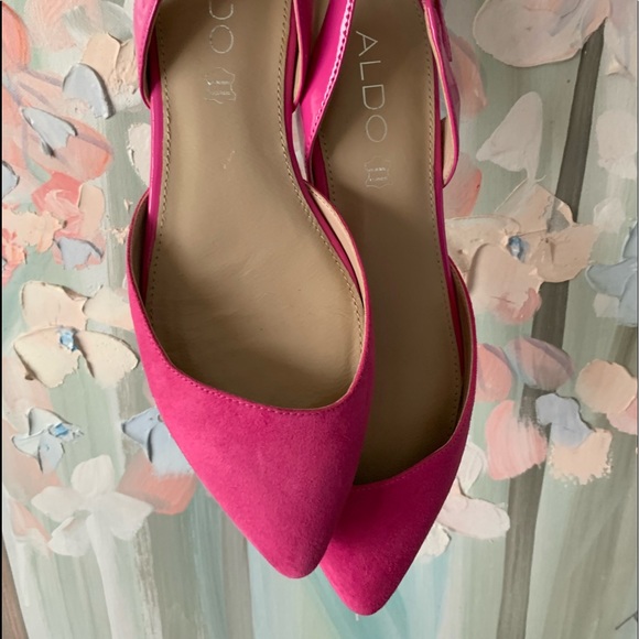 Aldo suede and leather fuchsia flats - Picture 2 of 7
